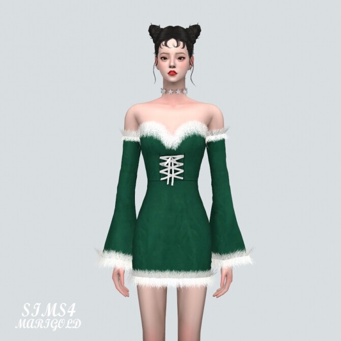 Sims 4 Christmas Mini Dress at Marigold