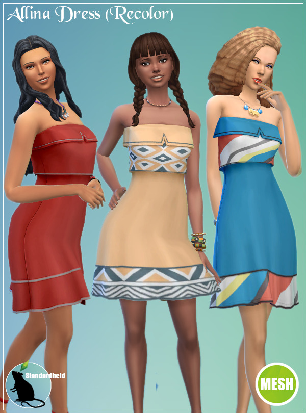 Sims 4 Allina Dress Recolor at Standardheld