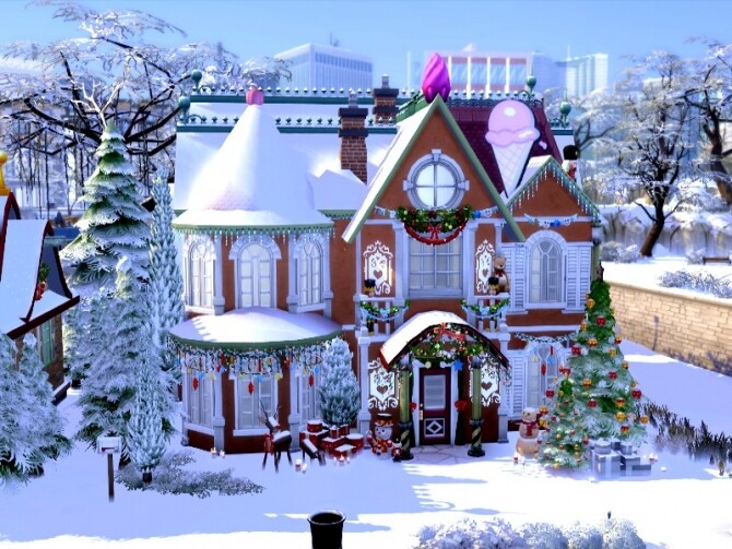 Sims 4 Gingerbread house by GenkaiHaretsu at TSR