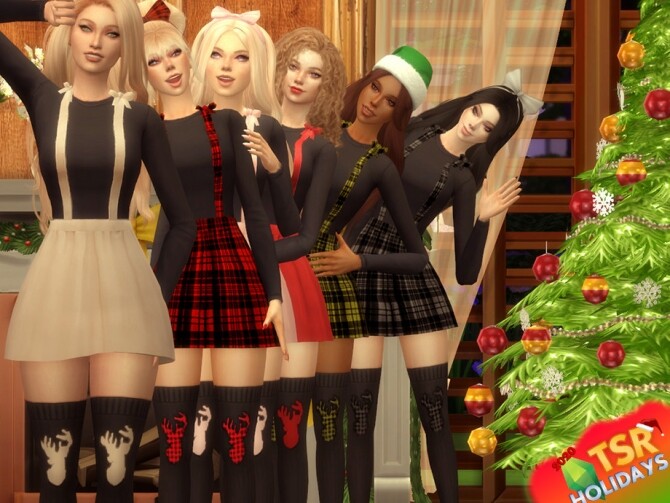 Sims 4 Marissa Dress Holiday Wonderland by Dissia at TSR