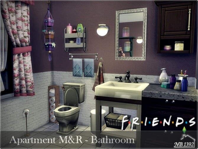 Sims 4 Apartment M&R Bathroom Friends by nobody1392 at TSR
