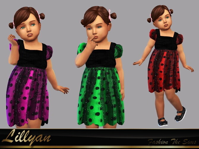 Sims 4 Dress Janainy baby by LYLLYAN at TSR