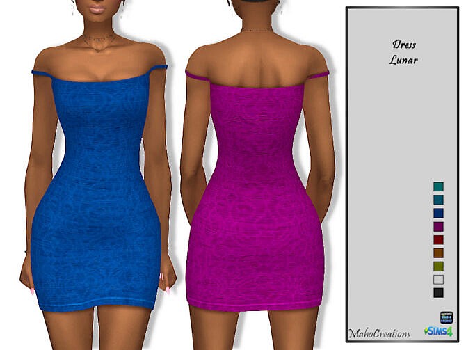 Sims 4 Dress Lunar by MahoCreations at TSR