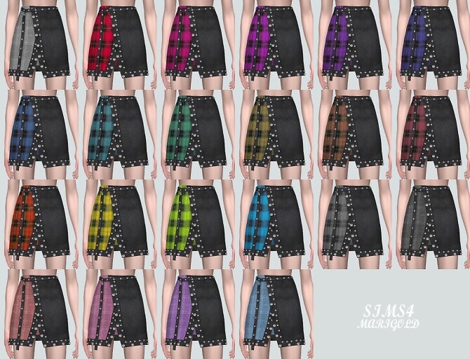 Sims 4 Stud Mini Skirt V4 S1 at Marigold