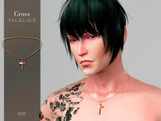 Sims 4 Cross Necklace by Suzue at TSR