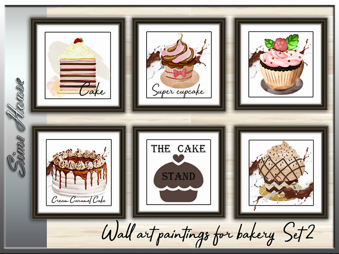 Sims 4 Wall Art Picture For Bakery Set 2 by Sims House at TSR