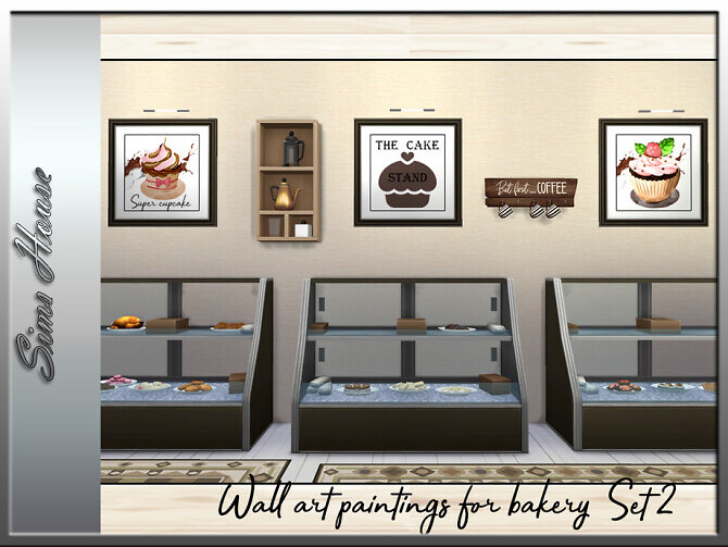 Sims 4 Wall Art Picture For Bakery Set 2 by Sims House at TSR