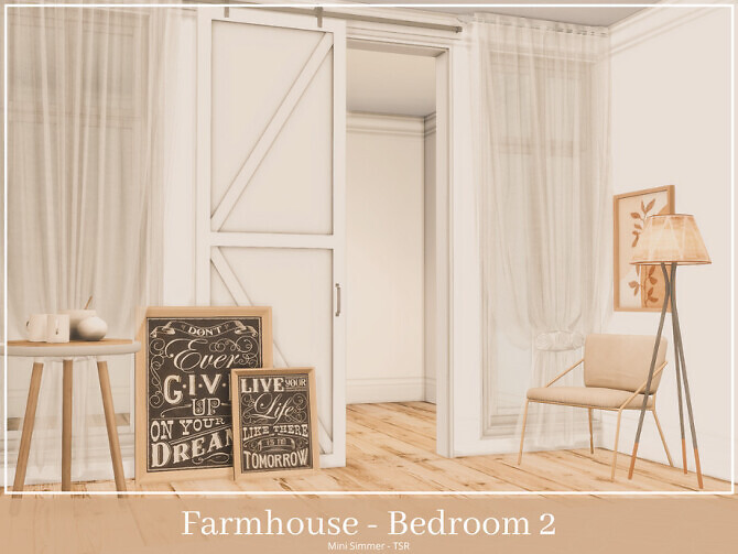 Sims 4 Farmhouse Bedroom 2 by Mini Simmer at TSR