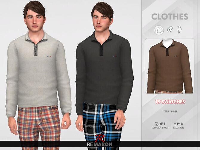 Sims 4 Winter Sweater for Men 03 by remaron at TSR