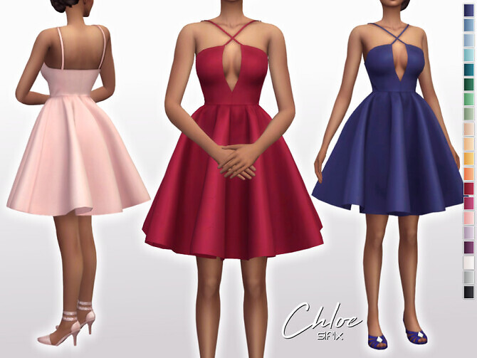 Sims 4 Chloe Dress by Sifix at TSR