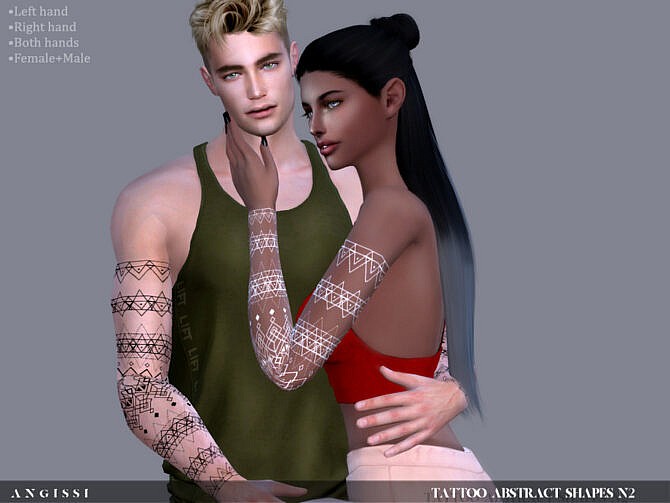Sims 4 Abstract shapes Tattoo N2 by ANGISSI at TSR