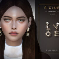 The Pearl Letter Love Earrings By S-club Ll