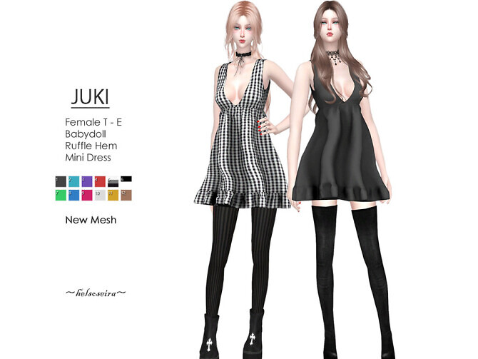 Sims 4 JUKI Babydoll Dress by Helsoseira at TSR