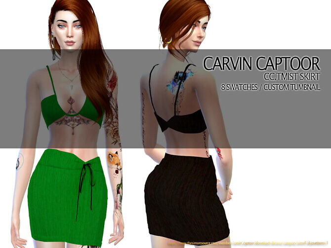 Sims 4 Tmist Skirt by carvin captoor at TSR