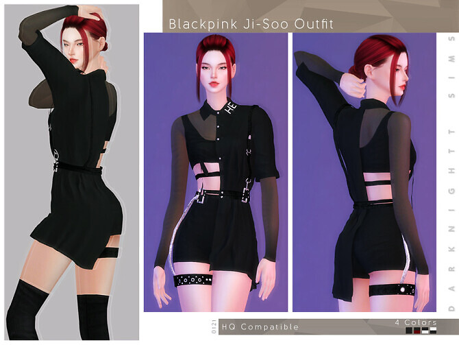 Sims 4 Blackpink Kim Ji soo Outfit (Kill This Love) by DarkNighTt at TSR