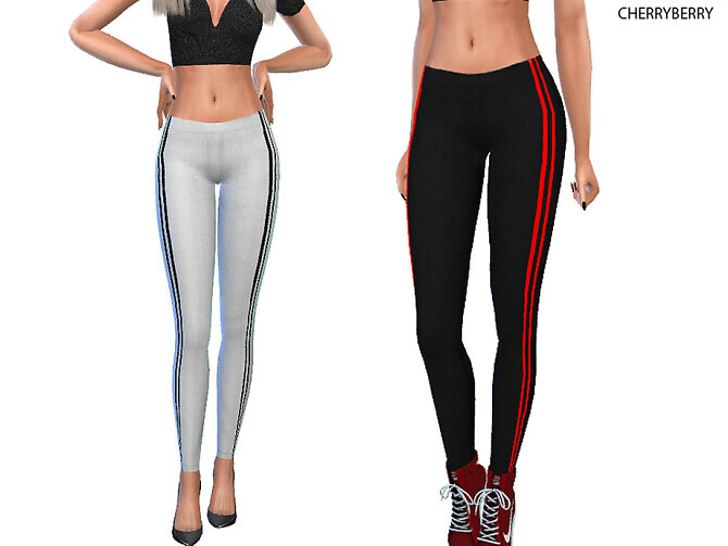 Sims 4 Minimalist Athletic Leggings by CherryBerrySim at TSR
