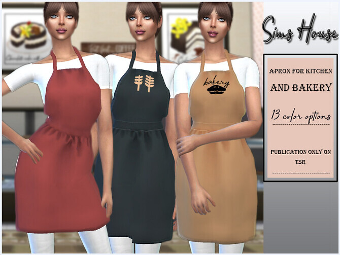 Sims 4 Apron for Kitchen and Bakery by Sims House at TSR