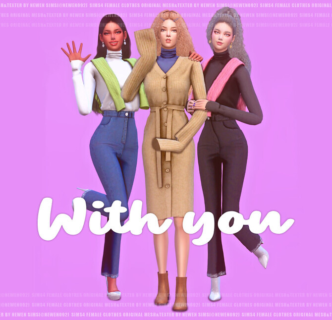Sims 4 With you clothes set at NEWEN