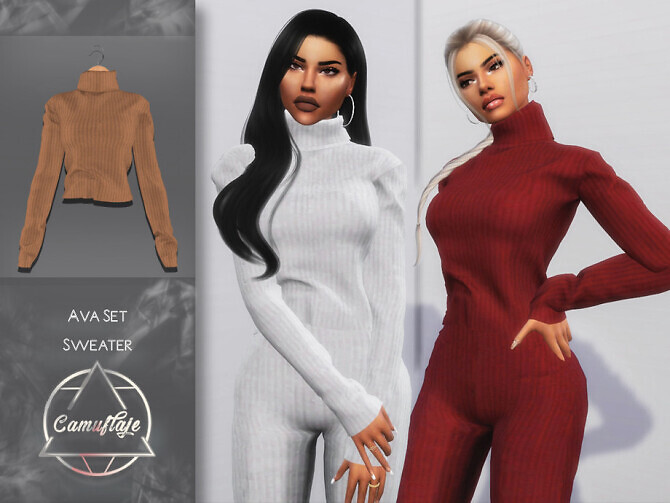 Sims 4 Ava Set Sweater by Camuflaje at TSR