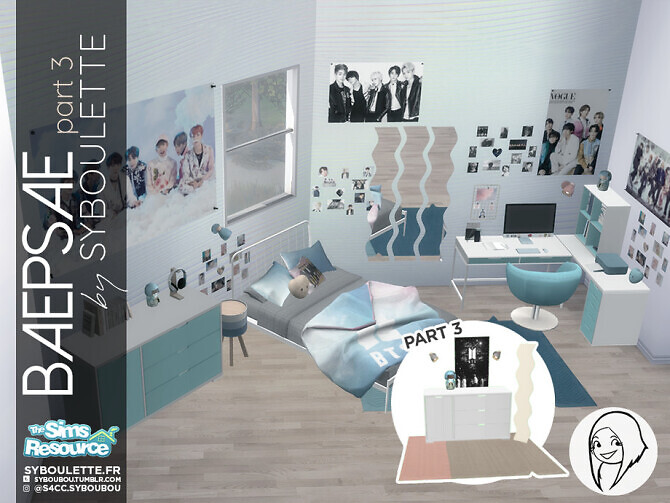 Sims 4 Baepsae set Kpop bedroom (part 3) by Syboubou at TSR