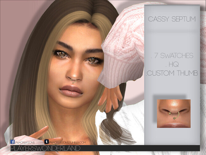 Sims 4 Cassy Septum by PlayersWonderland at TSR