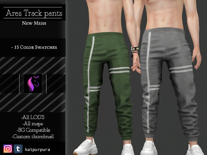Sims 4 Ares Track Pants by KaTPurpura at TSR