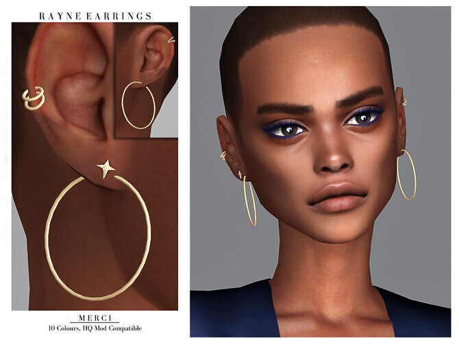 Sims 4 Rayne Earrings by Merci at TSR