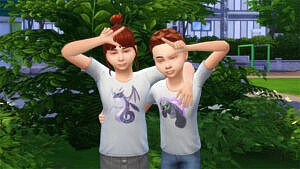 White children Voidcritters T-shirts by Cherrysama at Mod The Sims