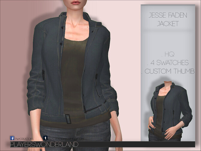 Sims 4 Jesse Faden Jacket by PlayersWonderland at TSR