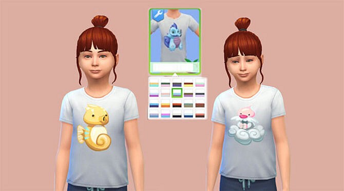 Sims 4 White children Voidcritters T shirts by Cherrysama at Mod The Sims