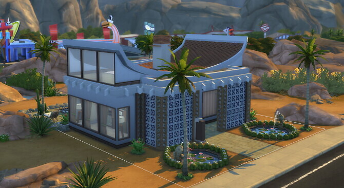 Sims 4 The San Fernando Mid Century Modern Home by DominoPunkyHeart at Mod The Sims