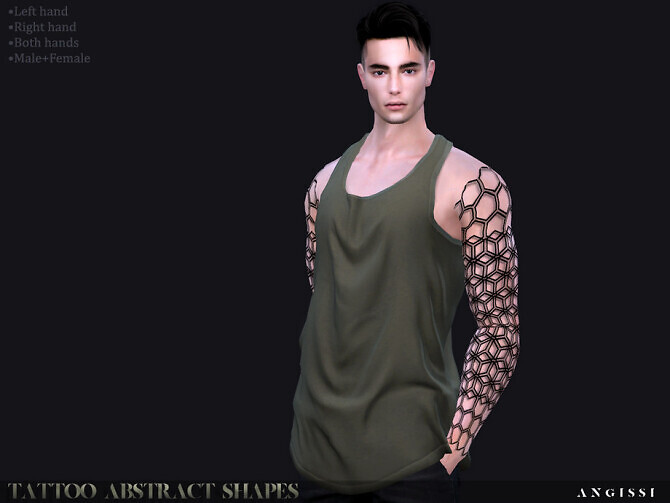 Sims 4 Abstract shapes tattoo by ANGISSI at TSR