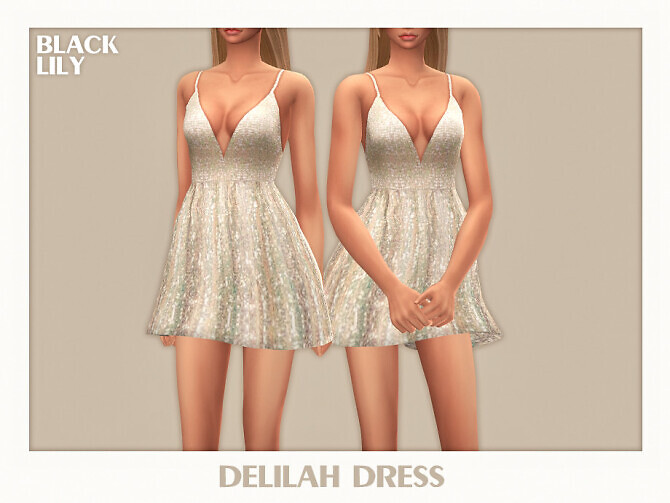Sims 4 Delilah Dress by Black Lily at TSR