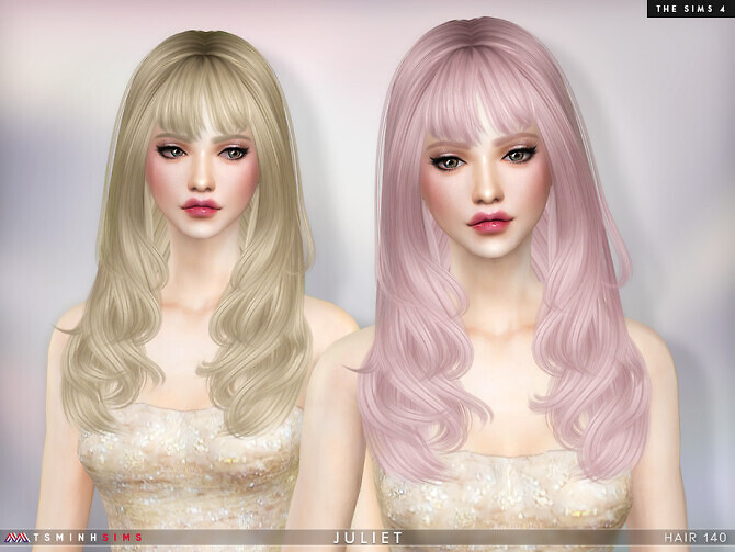 Sims 4 Juliet Hair 140 by TsminhSims at TSR