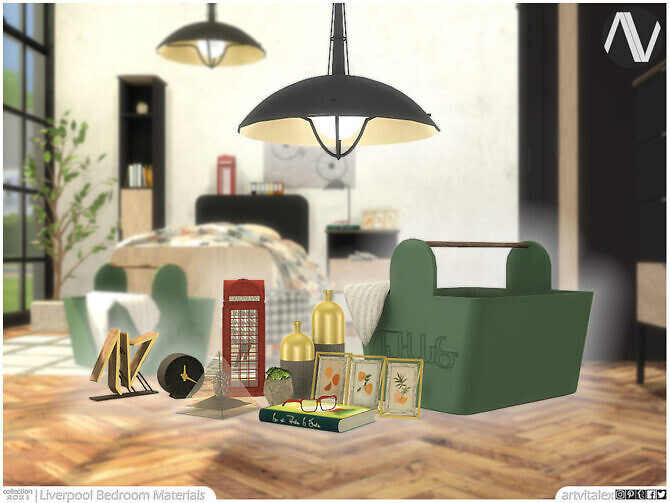 Sims 4 Liverpool Bedroom Materials by ArtVitalex at TSR