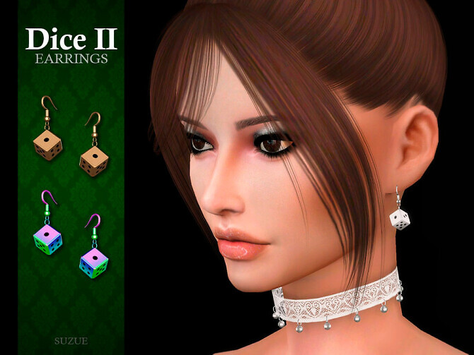 Sims 4 Dice II Earrings by Suzue at TSR