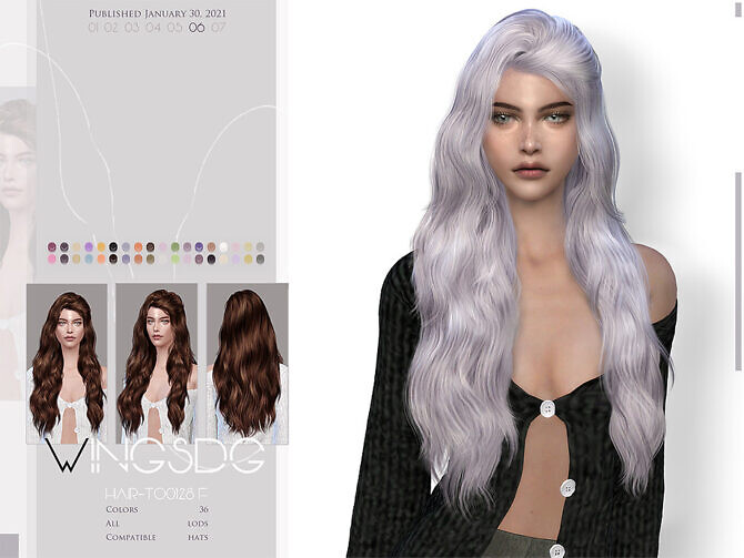 Sims 4 WINGS TO0128 HAIR by wingssims at TSR