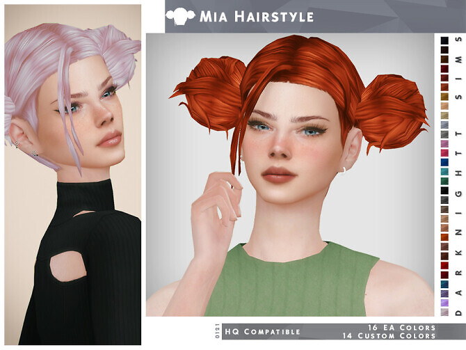 Sims 4 Mia Hairstyle by DarkNighTt at TSR