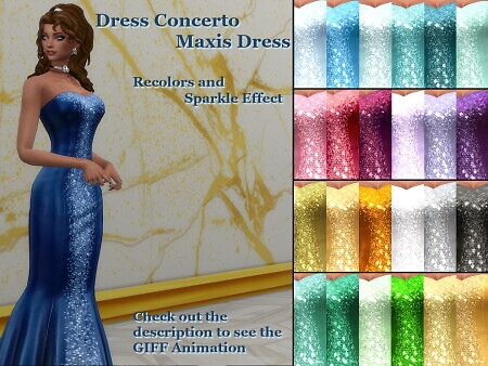 Sparkly Maxis Concerto Dress by Serpentia at Mod The Sims