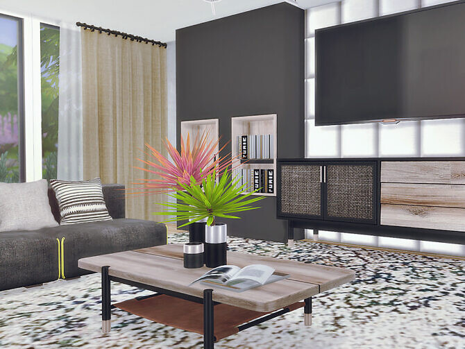 Sims 4 Zana Living Room by Rirann at TSR