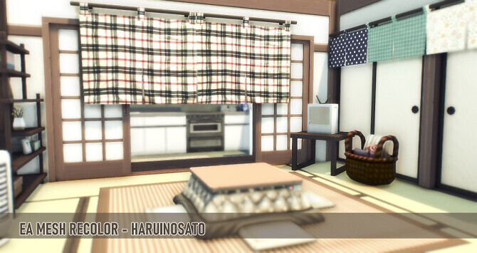 Sims 4 EA NOREN Curtain Recolors at Haruinosato’s CC