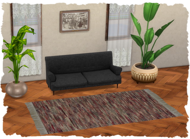 Sims 4 Fringed rug by Chalipo at All 4 Sims