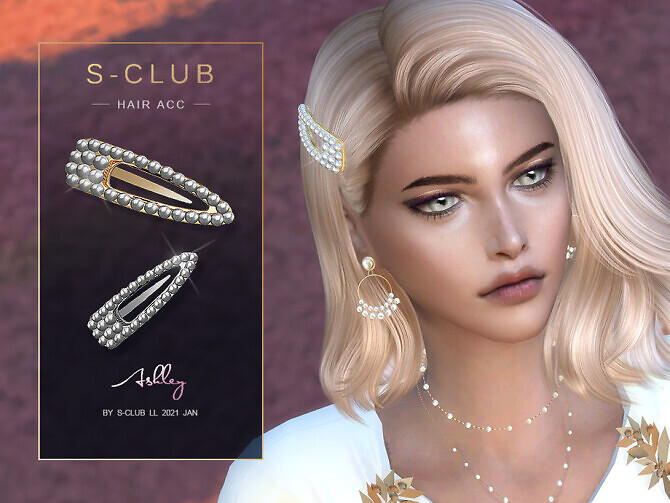 Sims 4 Pearl hairpin 202101 by S Club LL at TSR