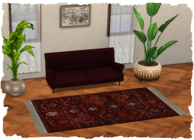 Sims 4 Fringed rug by Chalipo at All 4 Sims