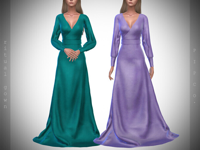 Sims 4 Ritual Gown II by Pipco at TSR