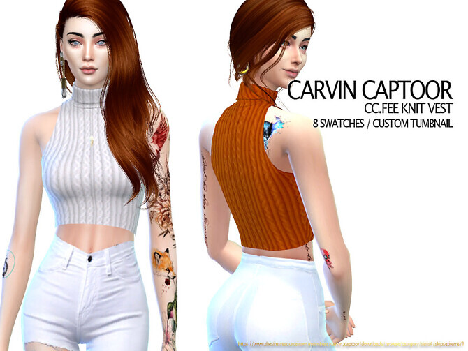 Sims 4 Fee knit vest by carvin captoor at TSR
