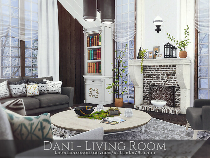 Sims 4 Dani Living Room by Rirann at TSR