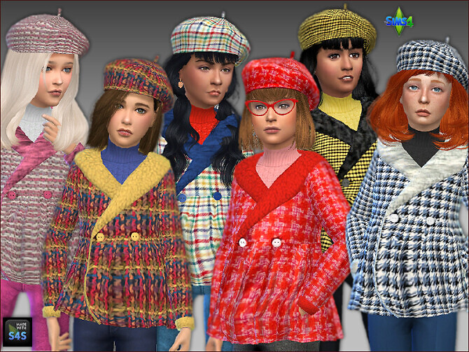 Sims 4 Jacket, hat and turtleneck for girls at Arte Della Vita