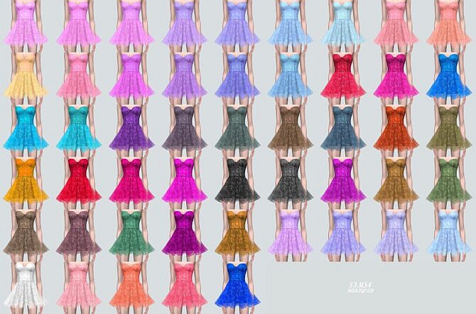 Sims 4 Ballet Mini Dress V3 G at Marigold
