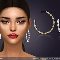 Marquise Diamond Hoop Earrings By Feyona